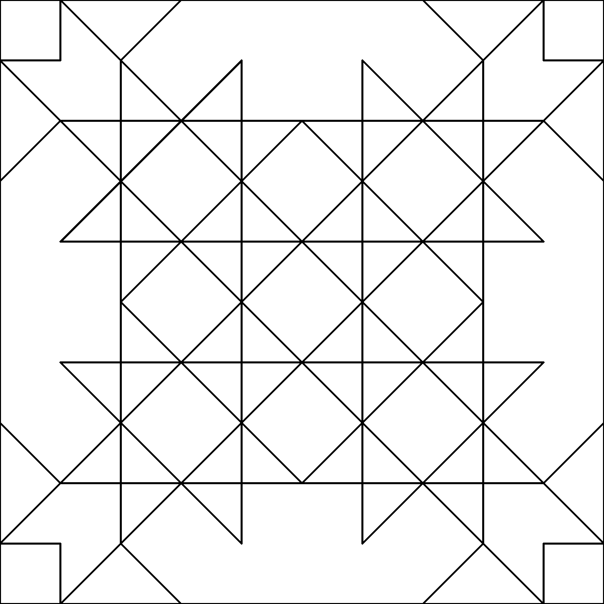 Pattern 60, Star Square barn quilt pattern thumbnail